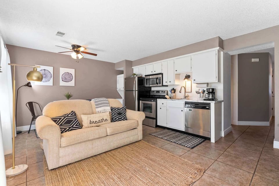 Curl up on the queen sofa & enjoy a movie night in the living room