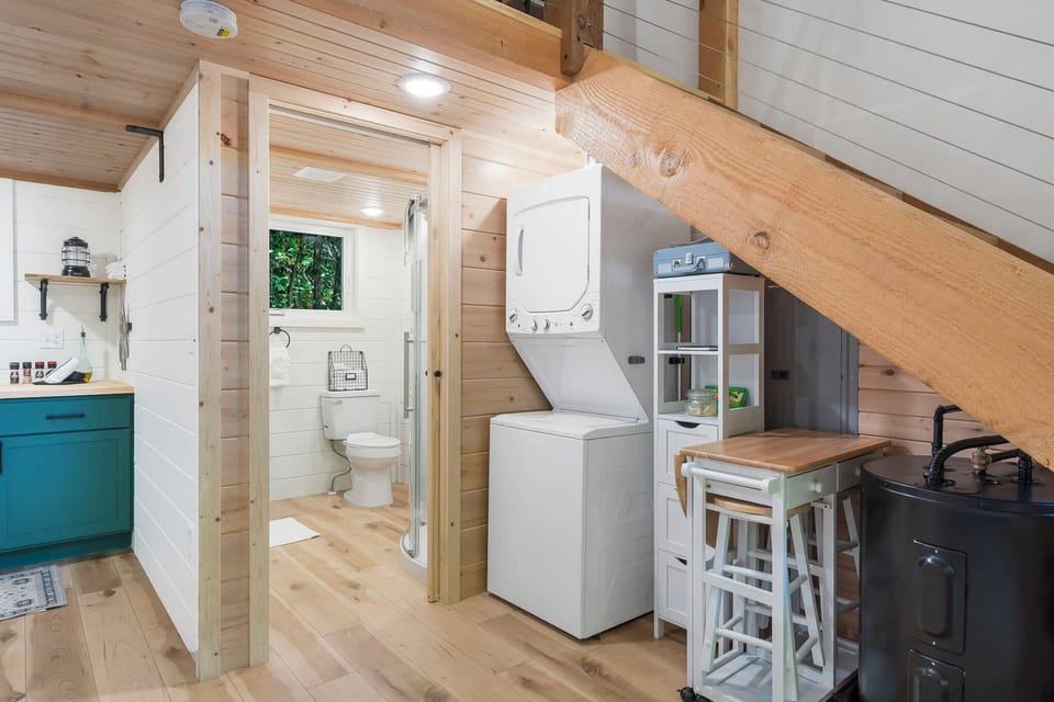 Laundry and bathroom
