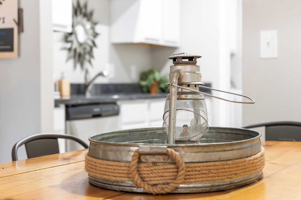 Gather for meals together at the dining table, with seating for 6