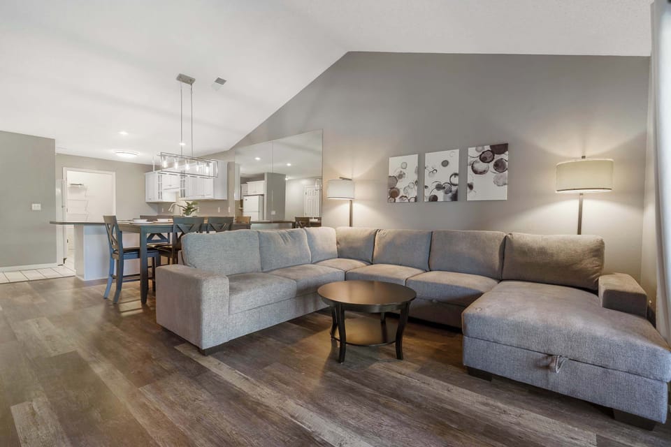 Open living room and kitchen