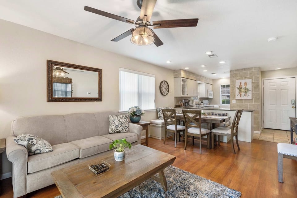 Living, dining and kitchen