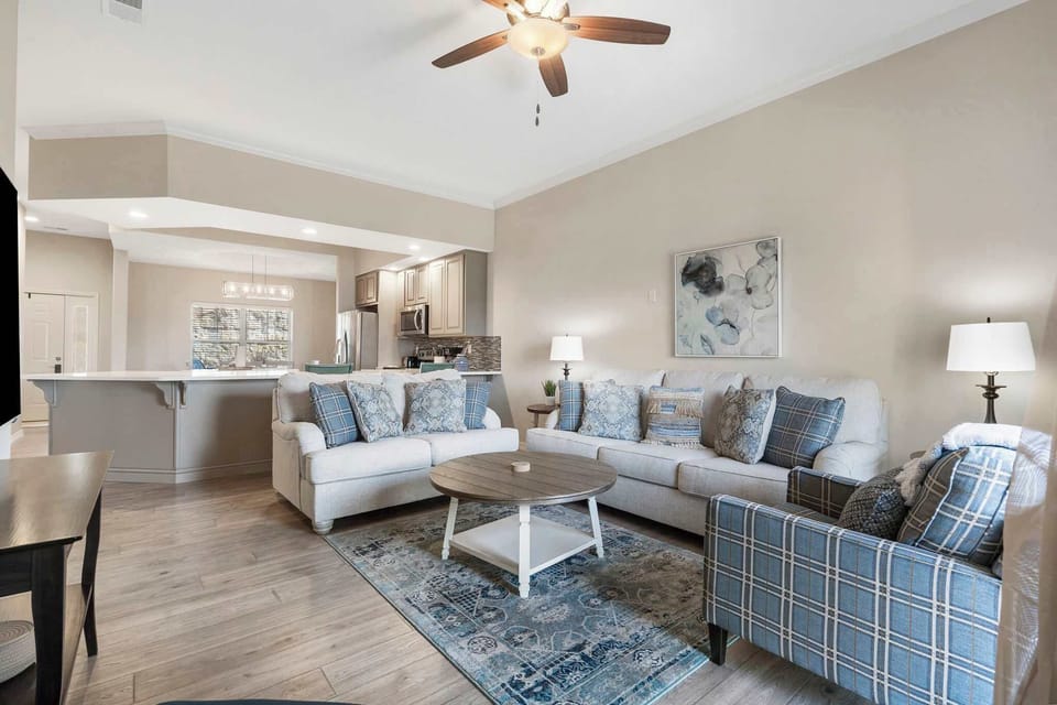 Ample seating for family and friends in the living area