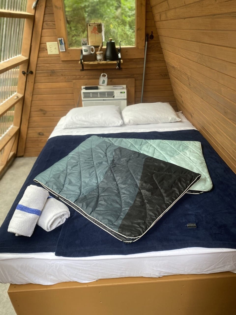 Double bed in aframe