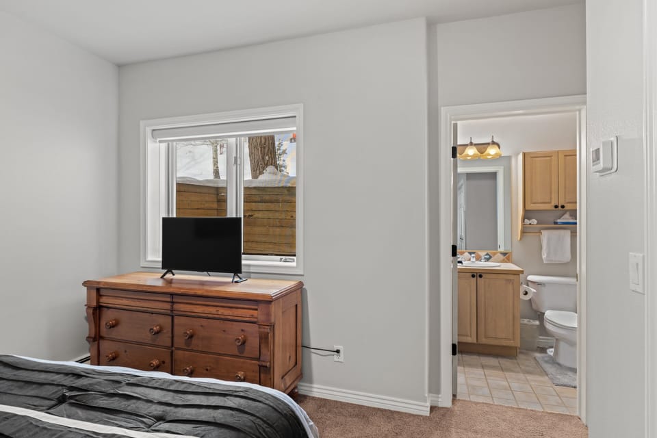Small TV for streaming in the ground level bedroom