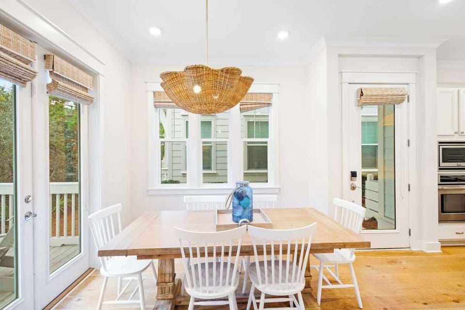 Dining room table features seating for 6.