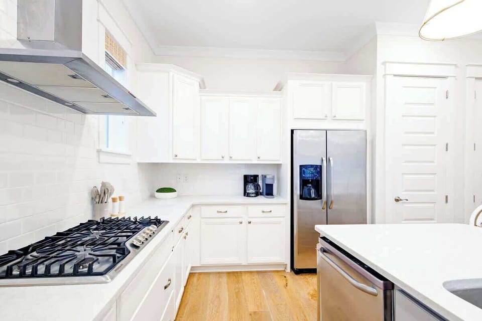 Kitchen fully stocked with all the essentials.