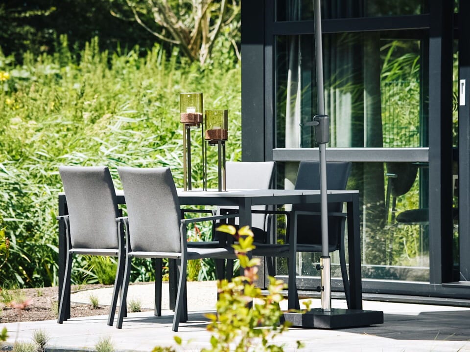 Plant, Furniture, Table, Chair, Shade, Outdoor Furniture, Outdoor Table, Wood, Grass, Tree