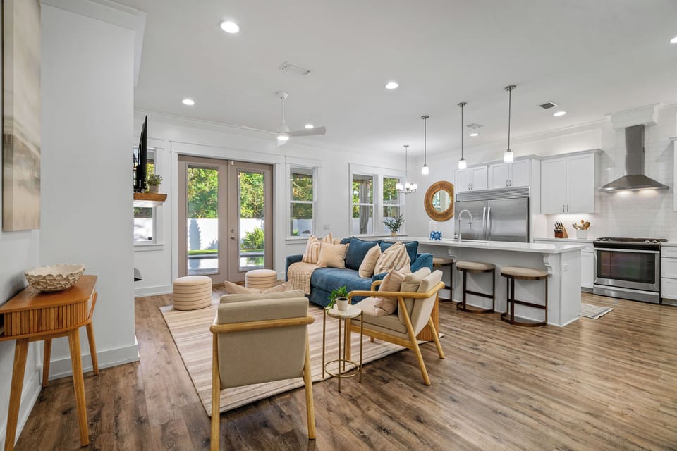 The open floor plan allows for everyone to be together.