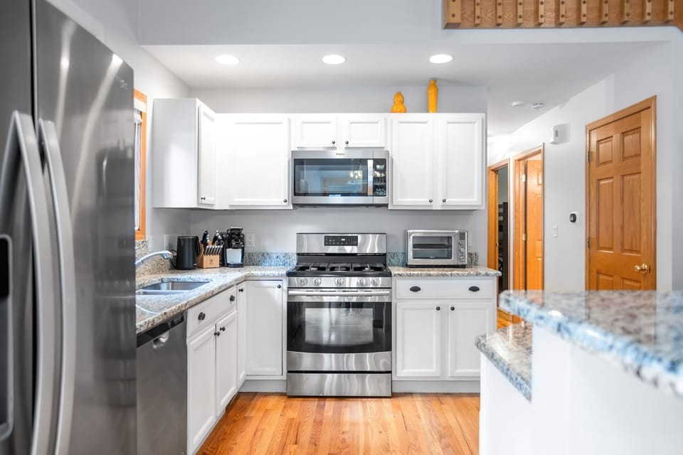 Well-stocked kitchen designed for everything from quick breakfasts to family dinners.