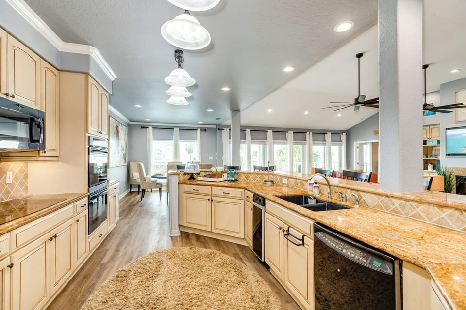 The family chef will love preparing meals in the fully equipped kitchen