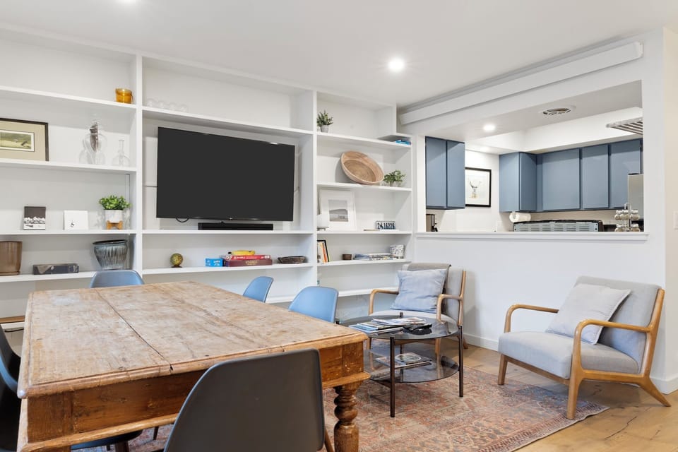 Living Room, Dining Area, and Kitchen