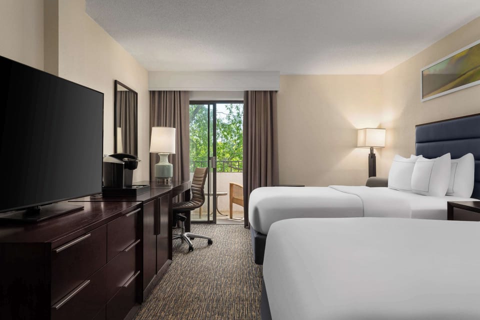 Room, 2 Queen Beds, Balcony (Hearing, Top Floor) | Premium bedding, down comforters, pillowtop beds, in-room safe