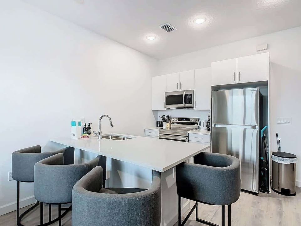 A fully stocked kitchen with all the essentials, ready for you to whip up delicious meals.