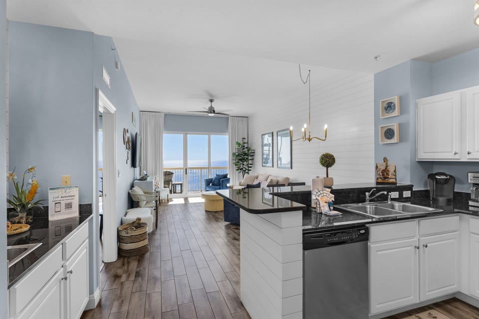 Step inside and immediately take in the stunning beauty of this unit and its breathtaking Gulf views."
