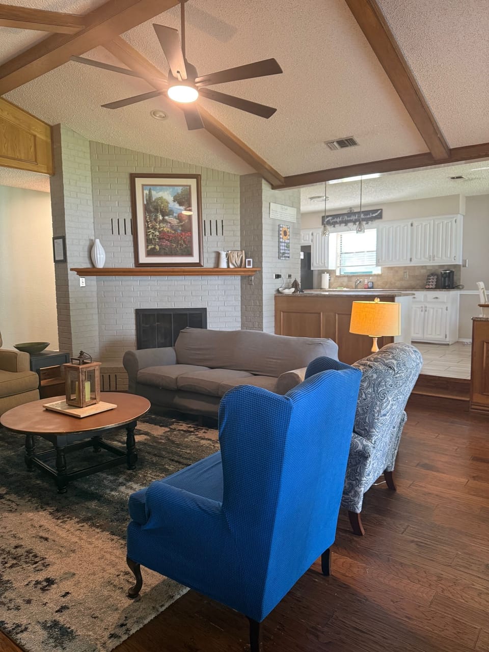 Main living area with fireplace