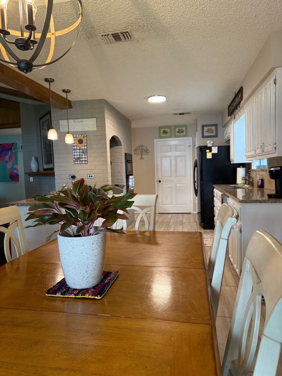 dining table and kitchen