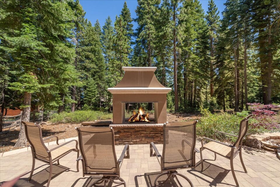 There`s even an outdoor fireplace in addition to the outdoor firepit.