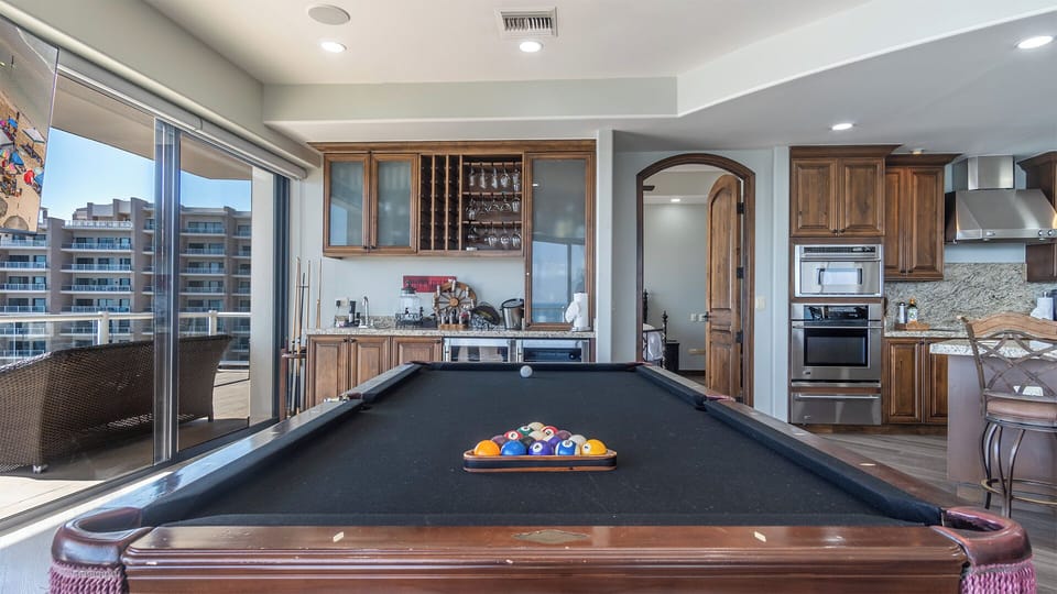A full pool table.