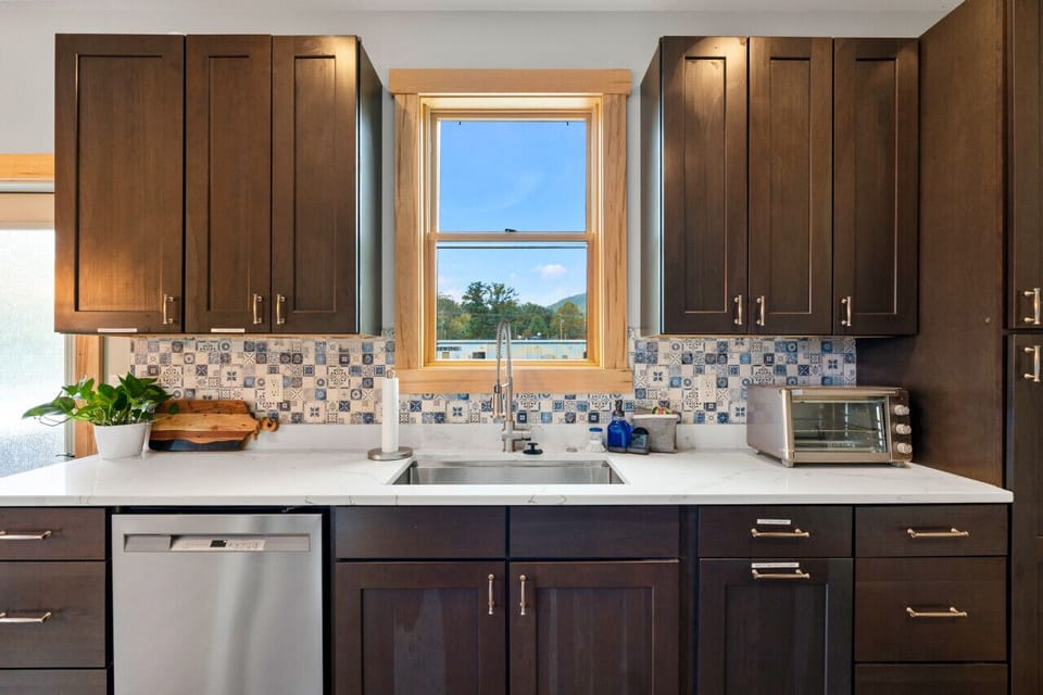 kitchen sink with a view