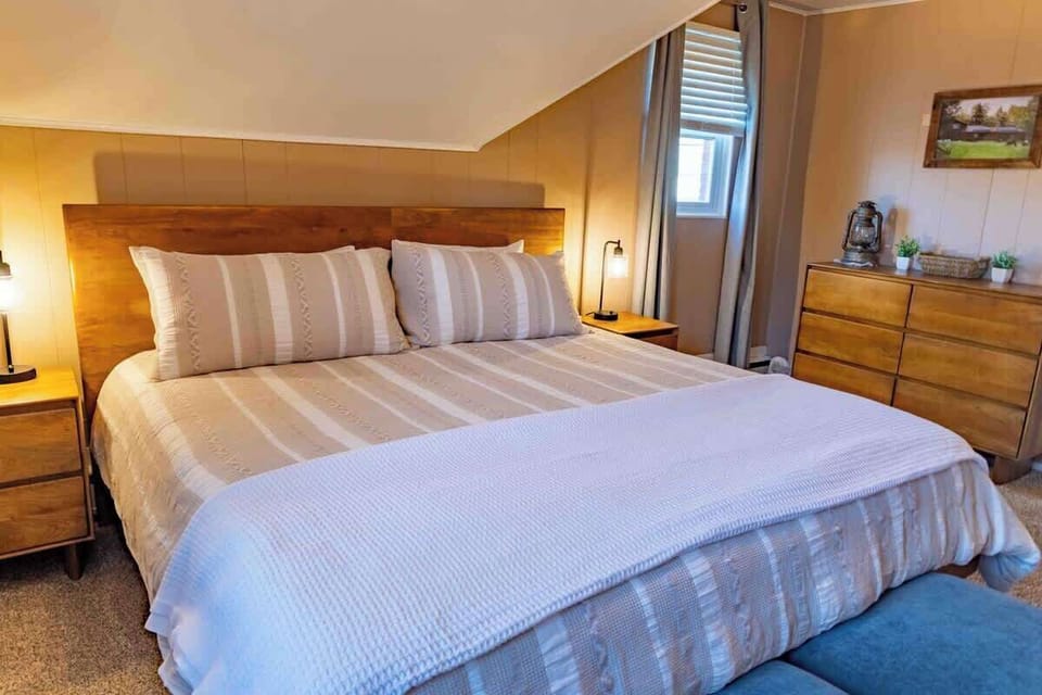 Plush bedding and pillows for a cozy night sleep