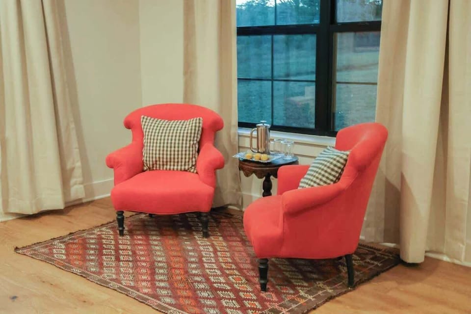 Downstairs seating area