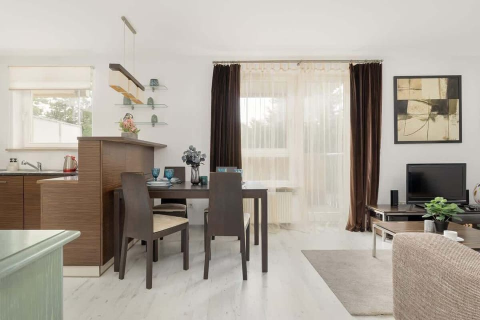 Living room with dining area.