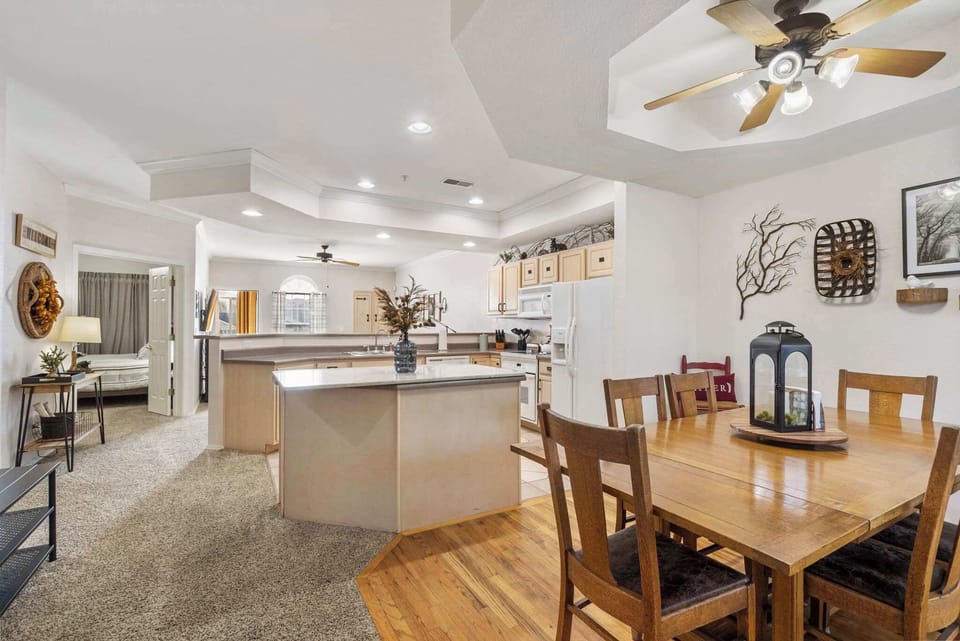 Enjoy the breezy, open layout of the living/dining/kitchen spaces
