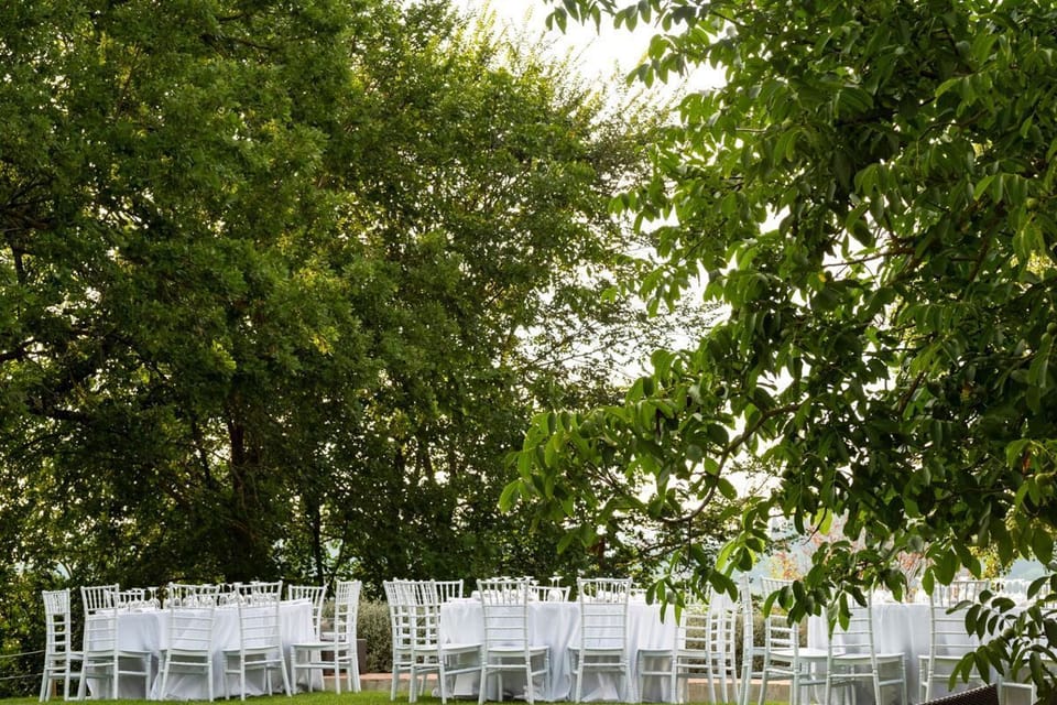 Outdoor banquet area