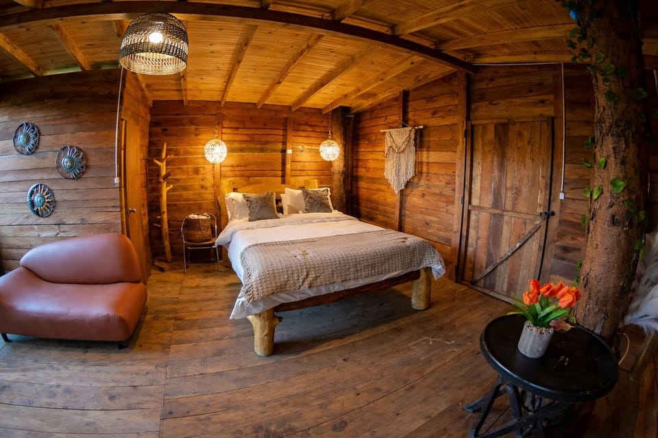 Tree House, Jetted Tub, Valley View | Premium bedding, down comforters, pillowtop beds, minibar