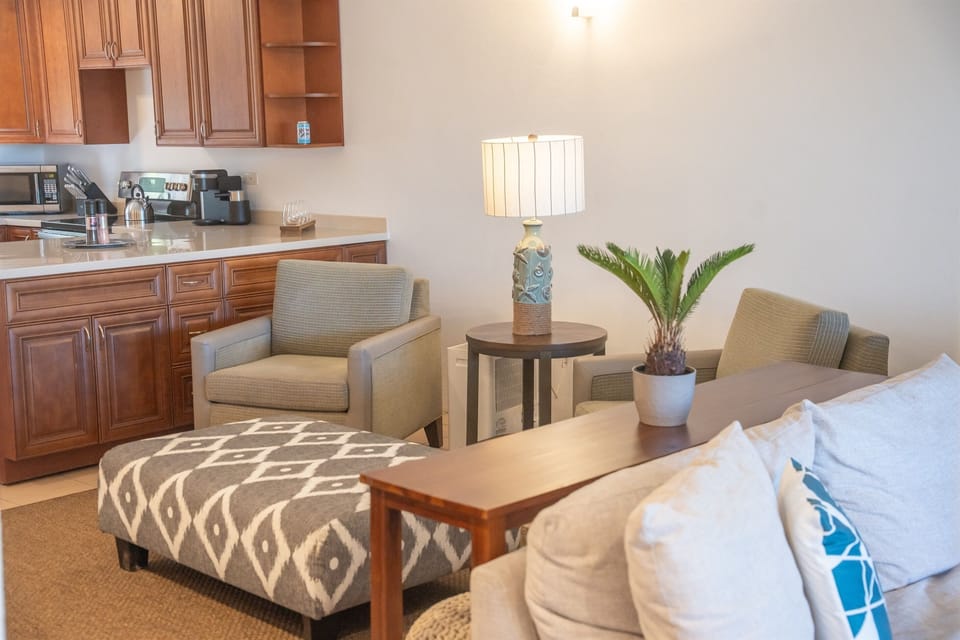 Sitting area offers incredible views of the entire bay.