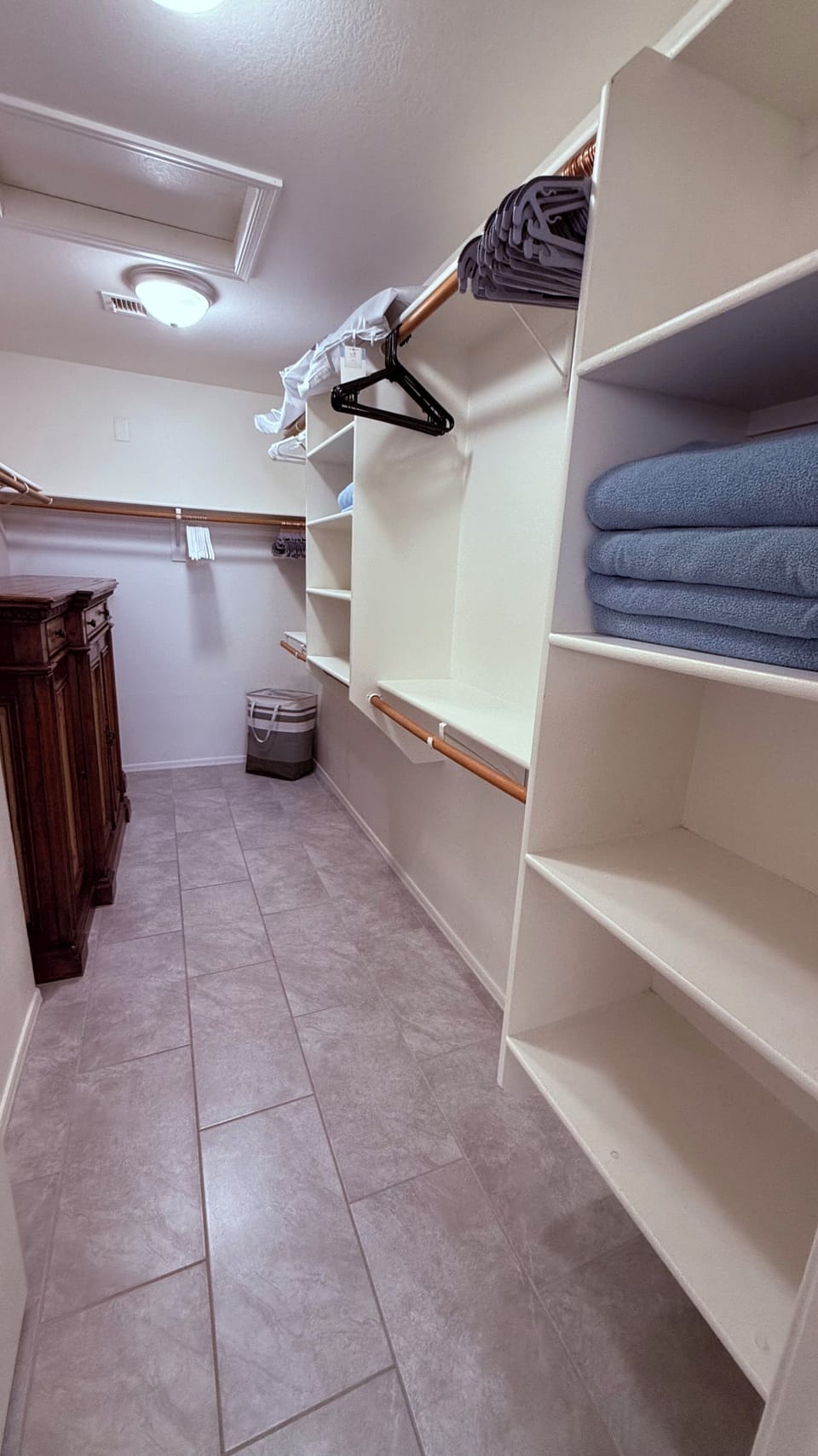 Huge walk in master closet 