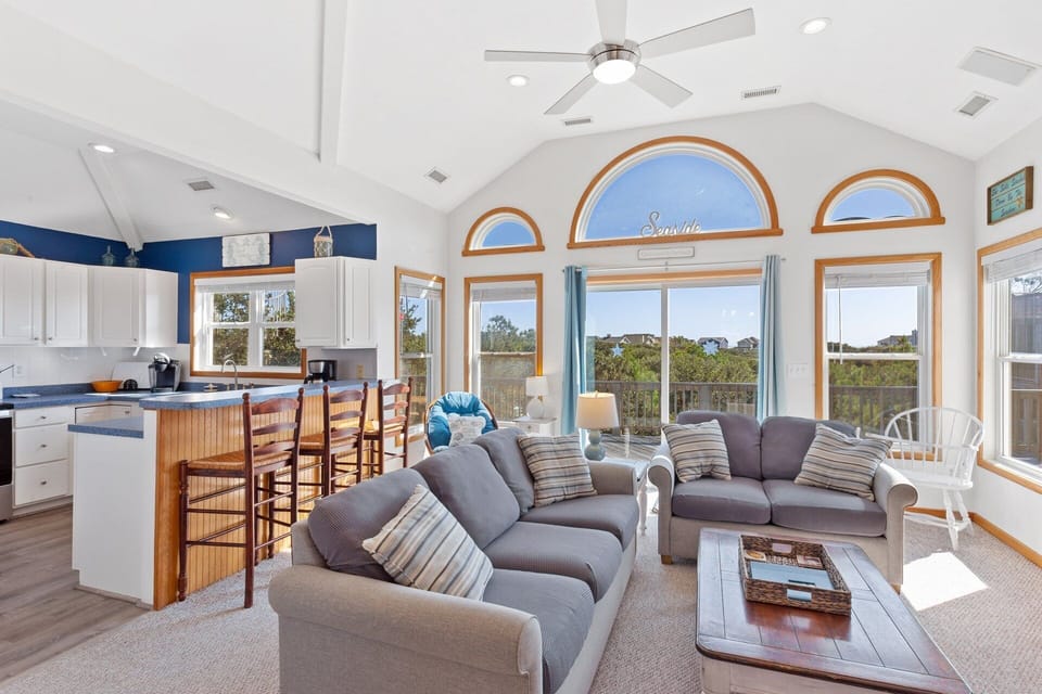 Enjoy family time in the spacious Living Area with a Flat Screen TV and plenty of comfortable seating.