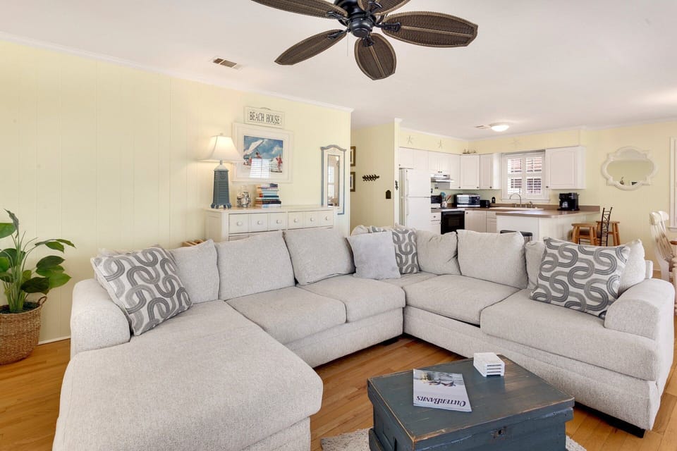 The beautiful Living Area is a dream for kicking back and relaxing after a day at the beach.