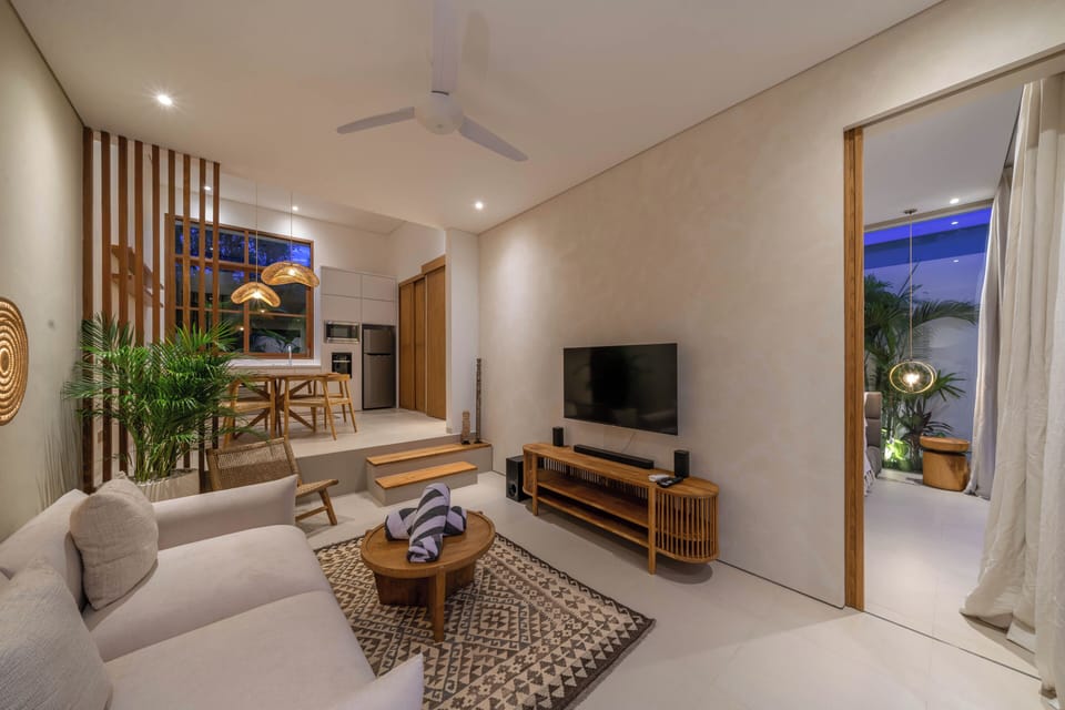 Villa, Pool View | Living area | Flat-screen TV