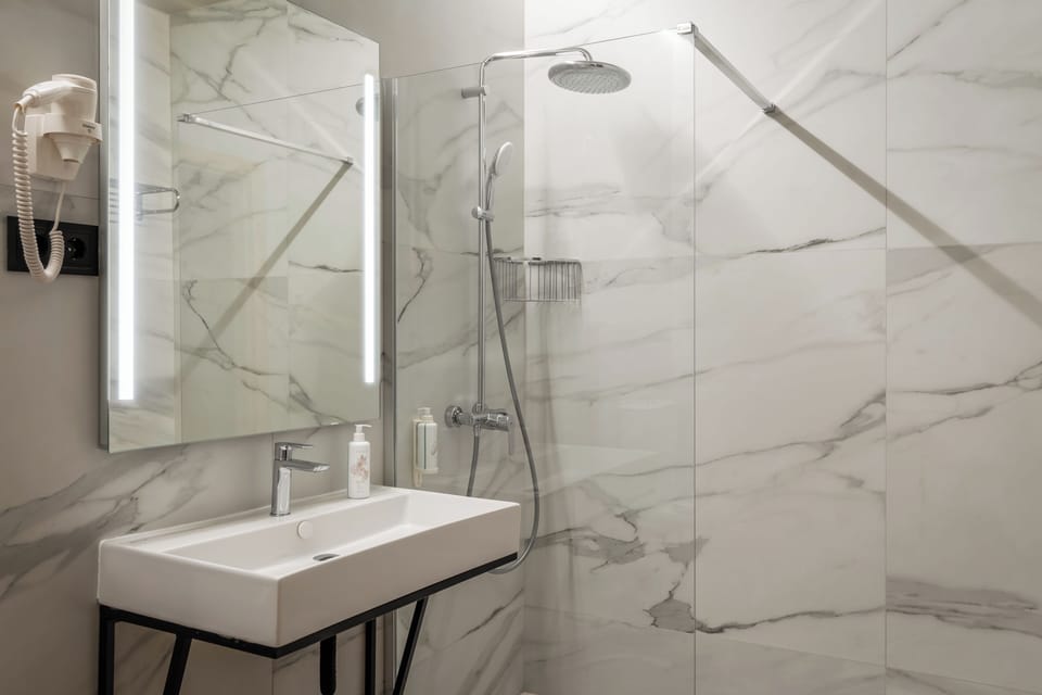 Classic Single Room, Non Smoking, Courtyard View | Bathroom | Shower, hair dryer, towels, soap