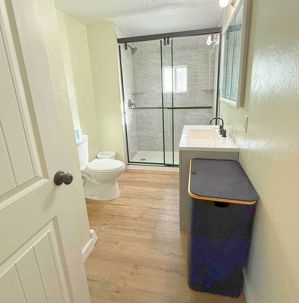 This bathroom is newly renovated.
