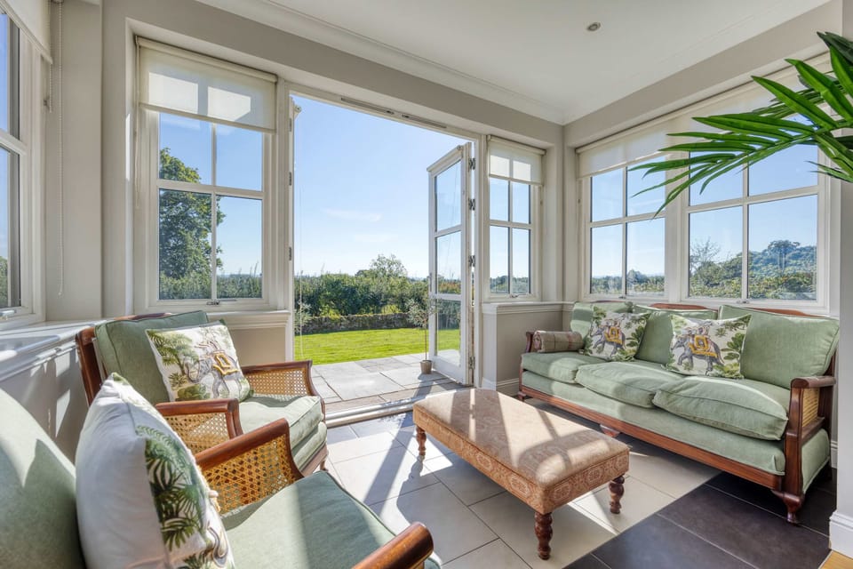 Seating area with garden views