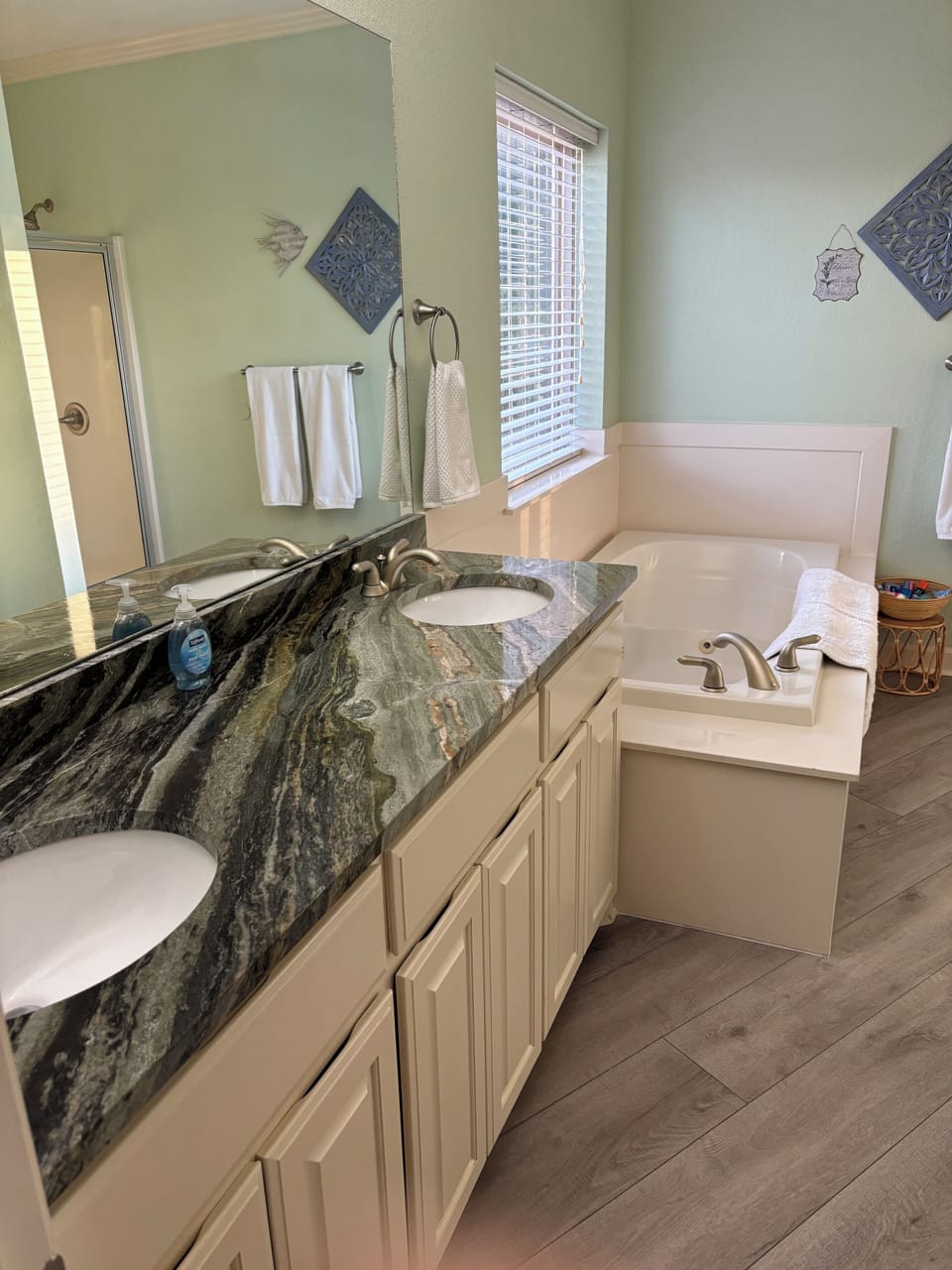 Master bath with jetted tub.