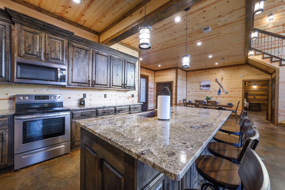 Bar seating adds flexibility for you during your stay.