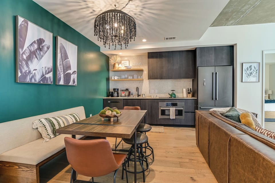 Spacious dining setup perfect for meals, work, or game nights
