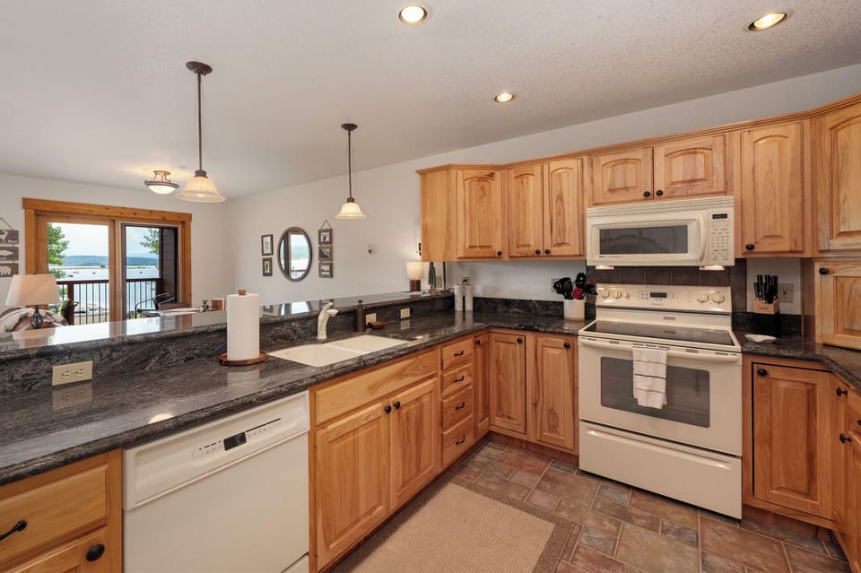 Open kitchen with plenty of counter space