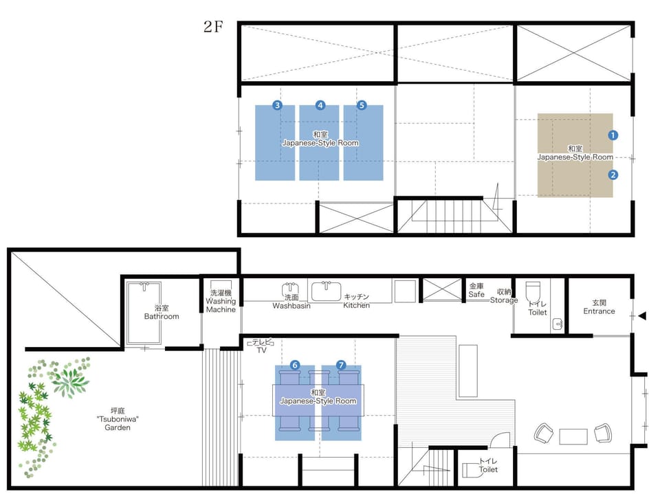 Traditional House, 2 Bedrooms, Kitchen, Garden View | Floor plan