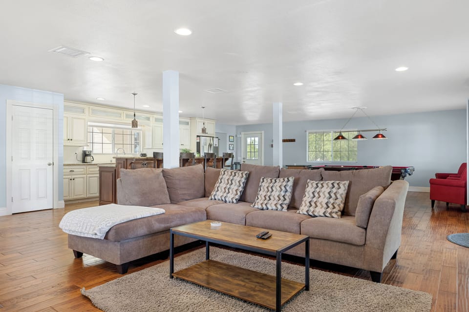 Comfortable sectional in the living room.