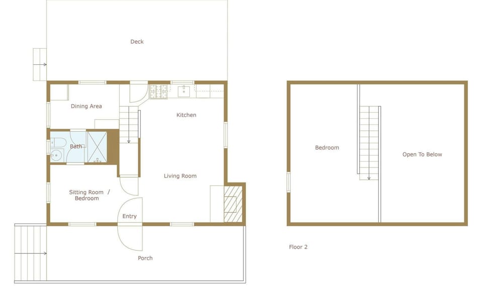 Here is the floor plan showing the main floor and the loft.