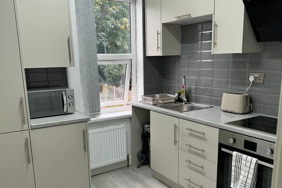 Apartment | Private kitchen | Fridge, microwave, oven, stovetop