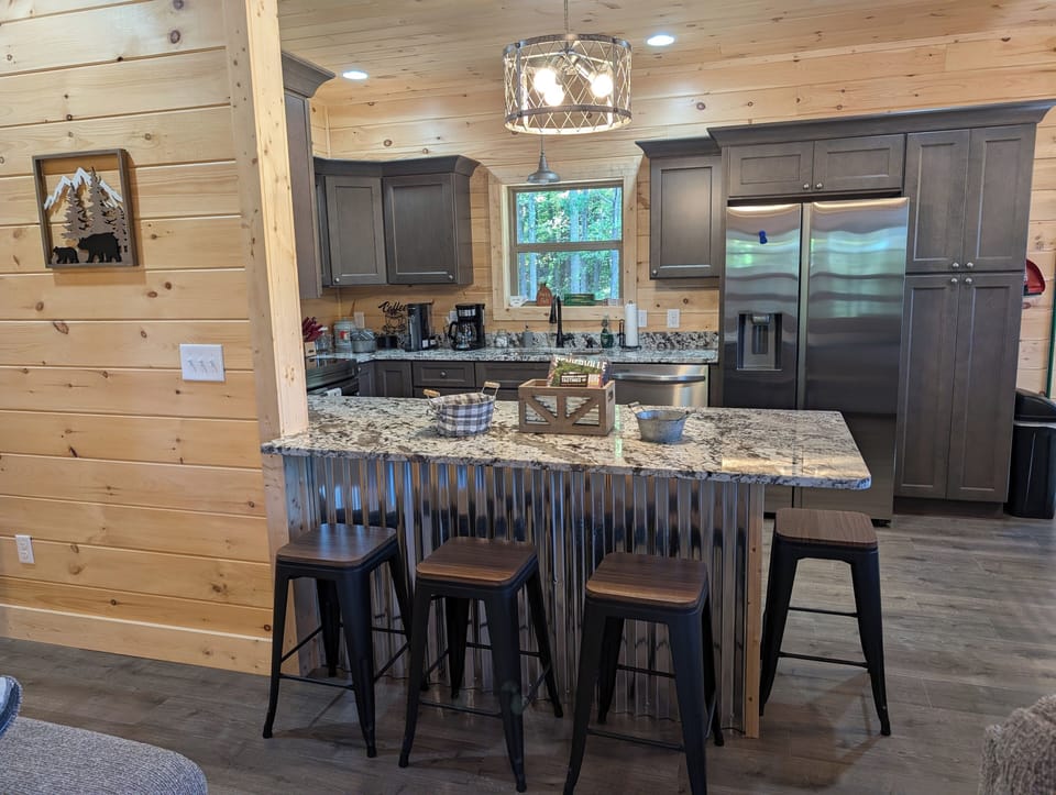 Kitchen eat at bar overlooking kitchen 