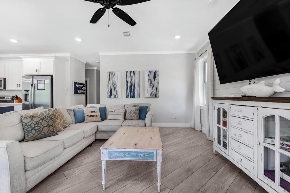 Sectional couch in the living room