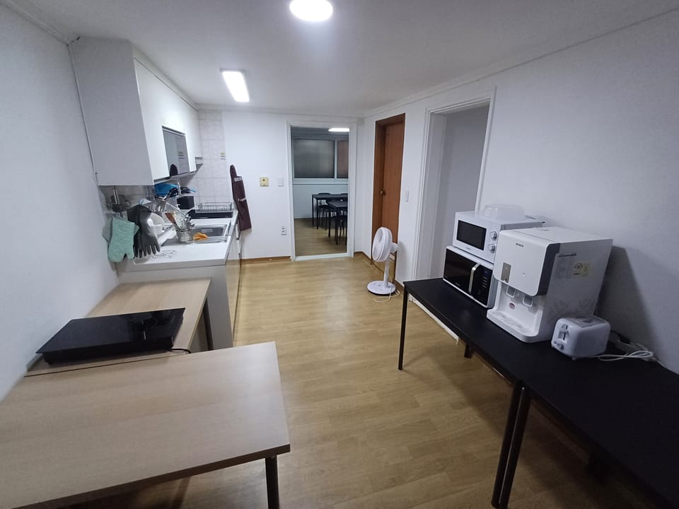 Shared fridge, microwave