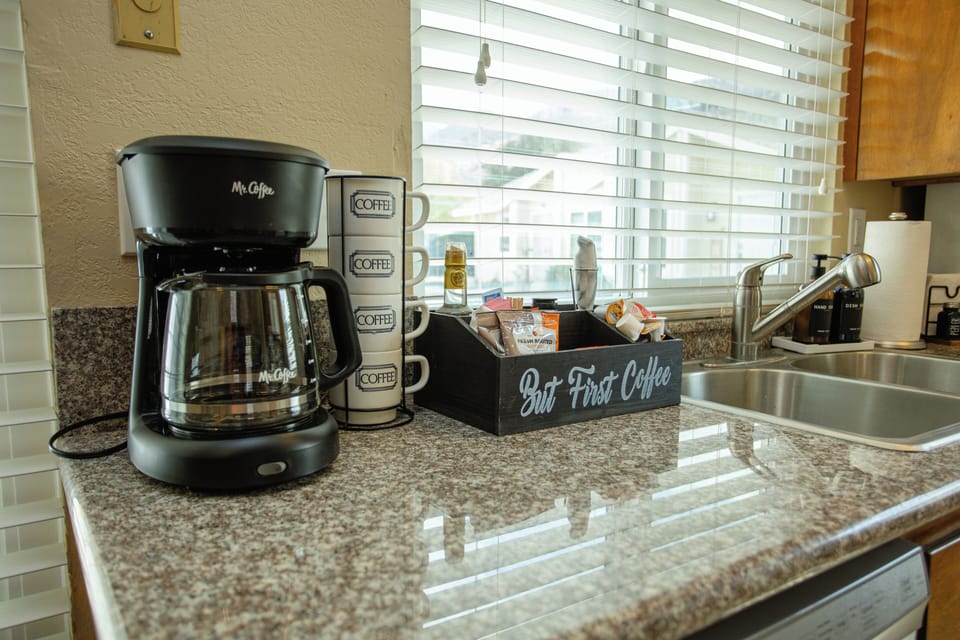 Coffee bar stocked with everything you need to brew  your perfect cup