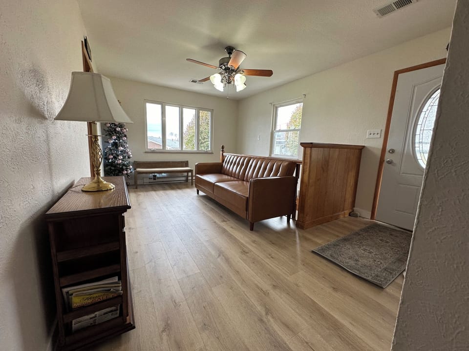 Living room with convertible sofa